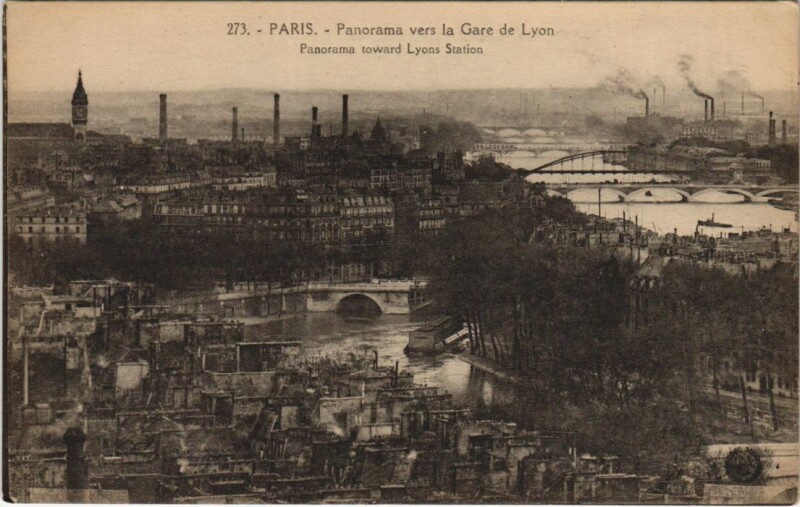 Carte postale ancienne Paris 12e Panorama vers la Gare de Lyon