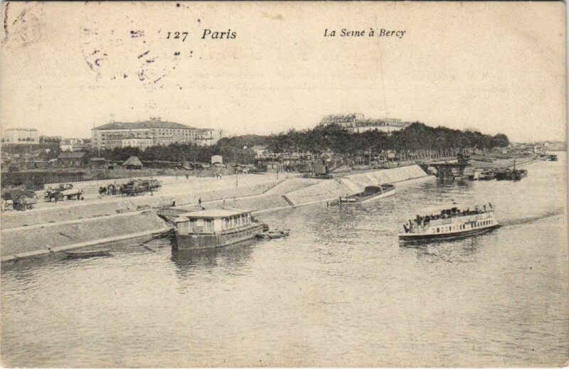 Carte postale ancienne Paris 12e La Seine a Bercy