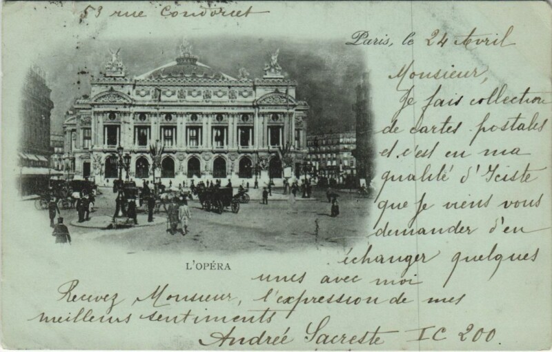 Carte postale ancienne Paris 9e L'Opéra