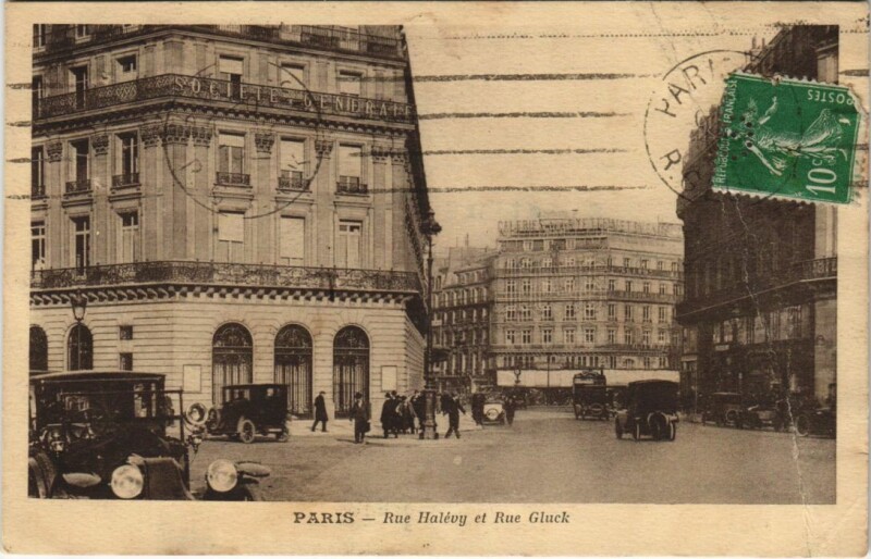 Carte postale ancienne Paris 9e Rue Halévy Rue Gluck