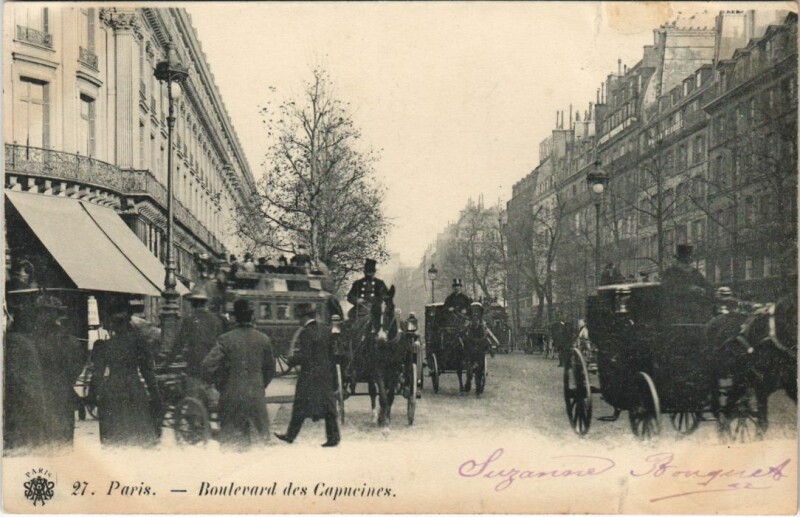 Carte postale ancienne Paris 9e Boulevard des Capucines