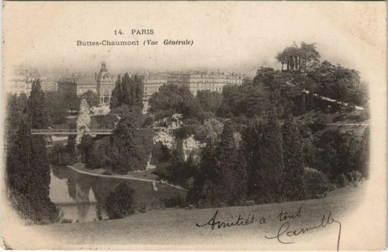 Carte postale ancienne Buttes-Chaumont - Vue Générale à Paris 19e