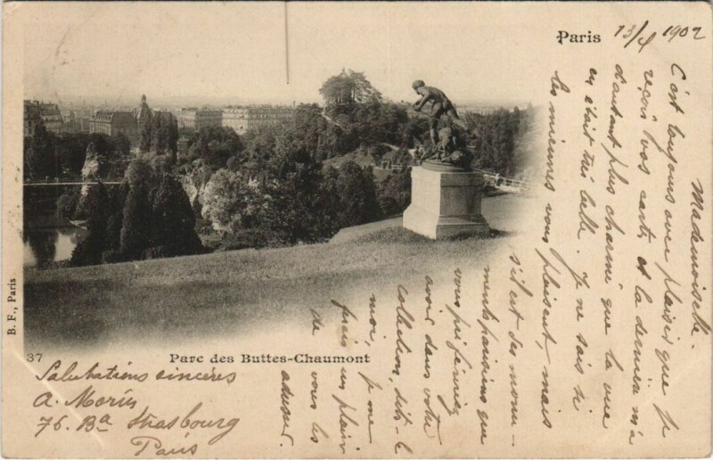 Carte postale ancienne Paris 19e Buttes-Chaumont