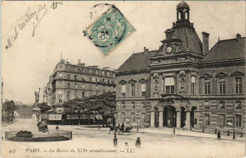 Carte postale ancienne Paris 19e Le Mairie
