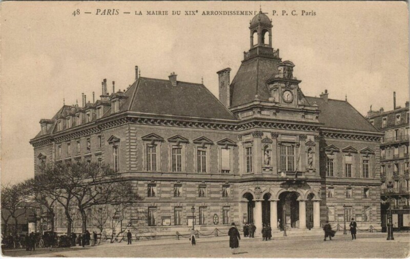 Carte postale ancienne Paris 19e Le Mairie