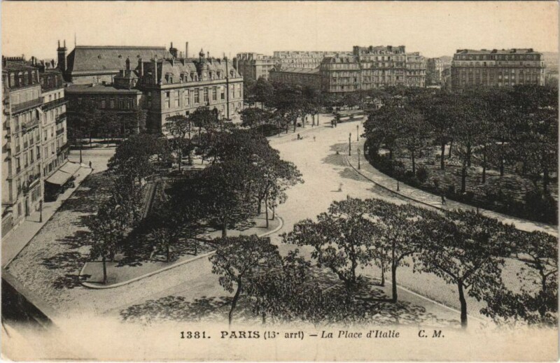 Carte postale ancienne Paris 13e Place d'Italie