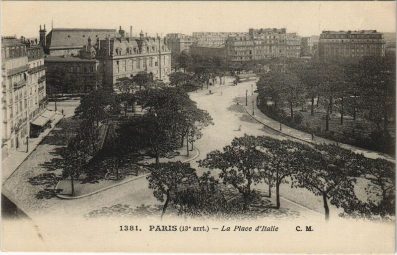 Carte postale ancienne Paris 13e Place d'Italie