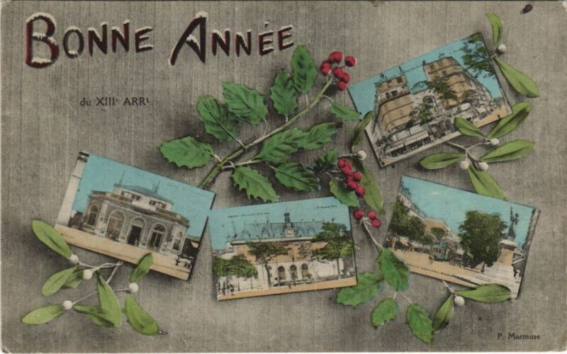Carte postale ancienne Paris 13e Bonne Année