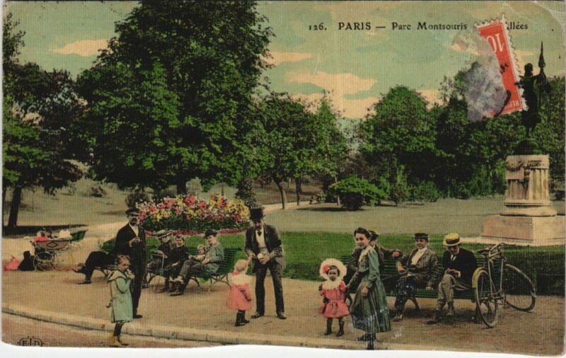 Carte postale ancienne Parc Montsouris - Les Allées à Paris 14e