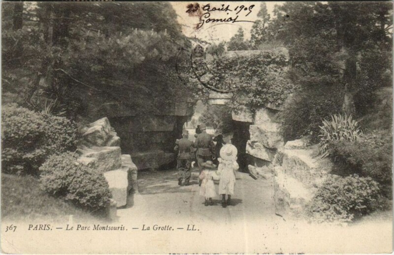 Carte postale ancienne Parc Montsouris - La Grotte à Paris 14e