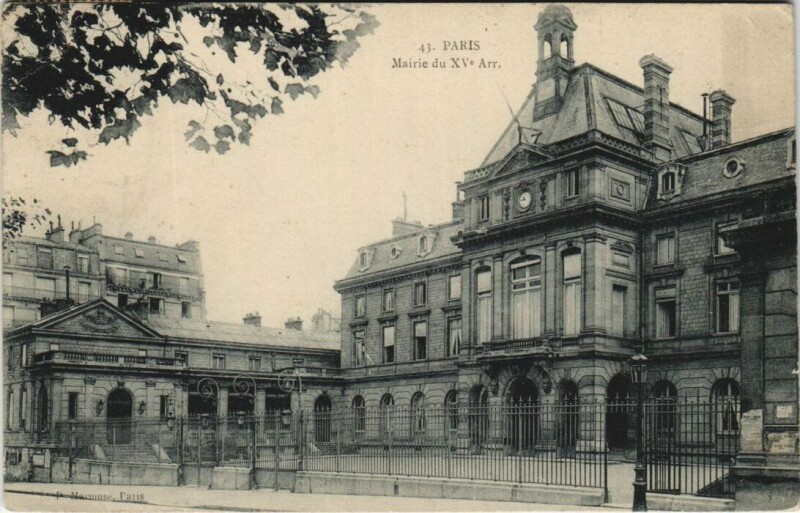 Carte postale ancienne Mairie du XVe Arrondissement à Paris 15e