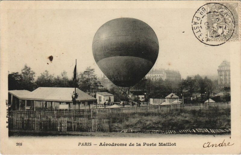 Carte postale ancienne Aérodrome de la Porte Maillot à Paris 17e