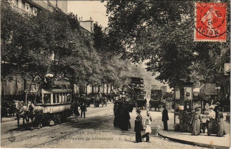 Carte postale ancienne Paris 10e Boulevard de Sébastopol
