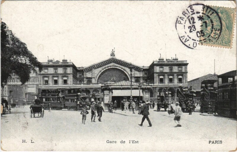 Carte postale ancienne Paris 10e Gare de l'Est
