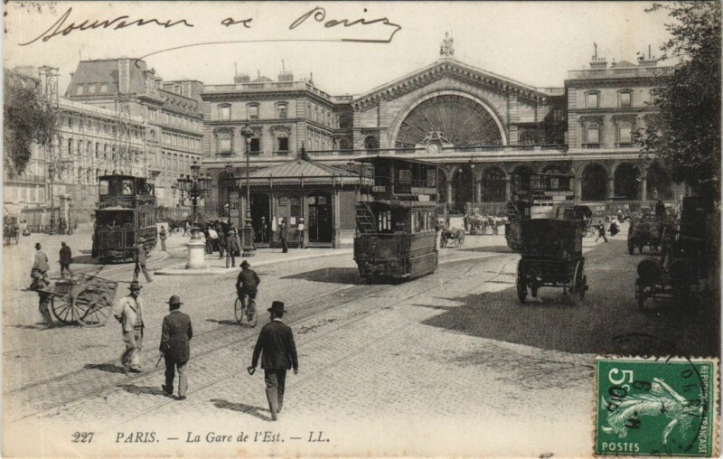 Carte postale ancienne Paris 10e Gare de l'Est