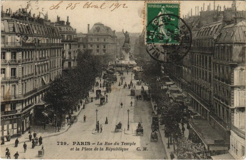 Carte postale ancienne Paris 10e Place de la République