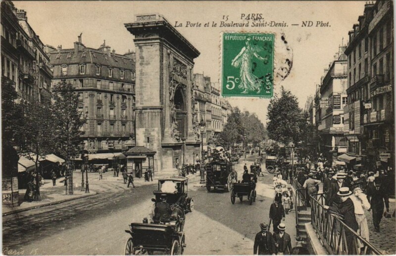 Carte postale ancienne Paris 10e Porte Saint-Denis