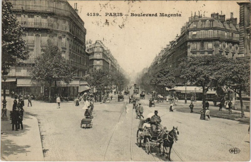 Carte postale ancienne Paris 10e Boulevard Magenta