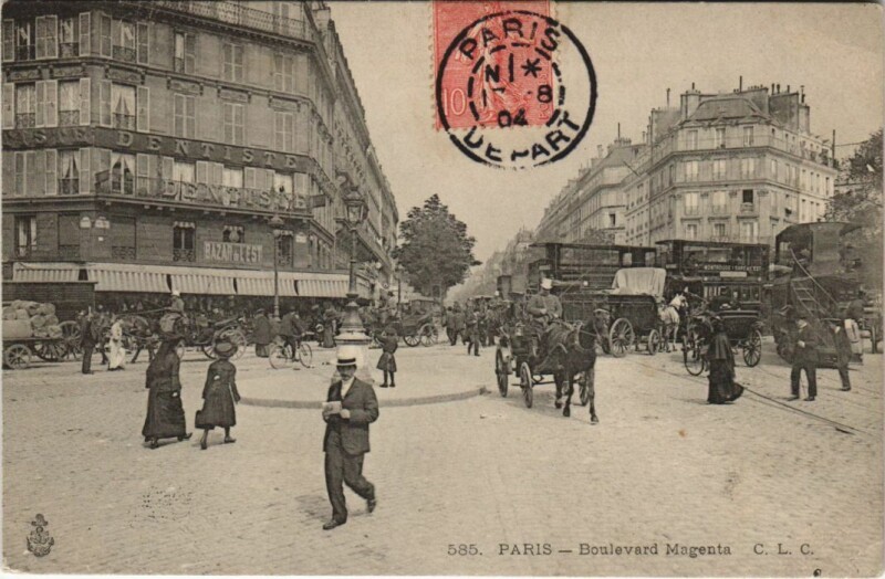Carte postale ancienne Paris 10e Boulevard Magenta