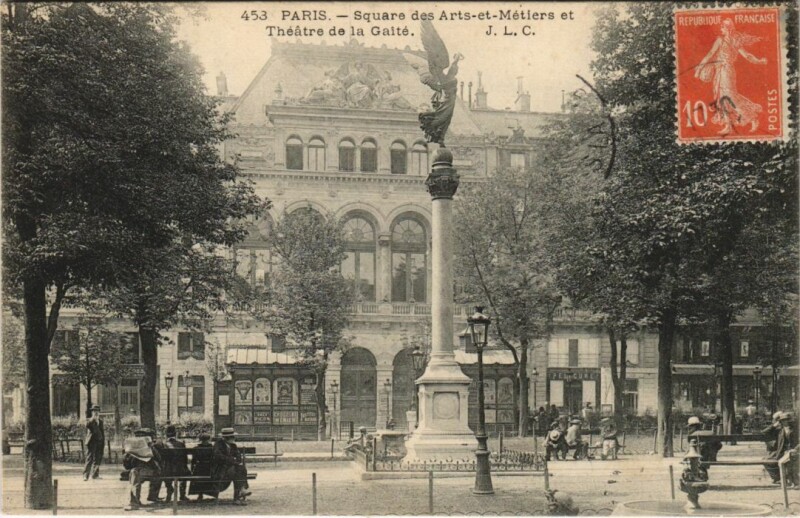 Carte postale ancienne Paris 3e Square des Arts et Métiers