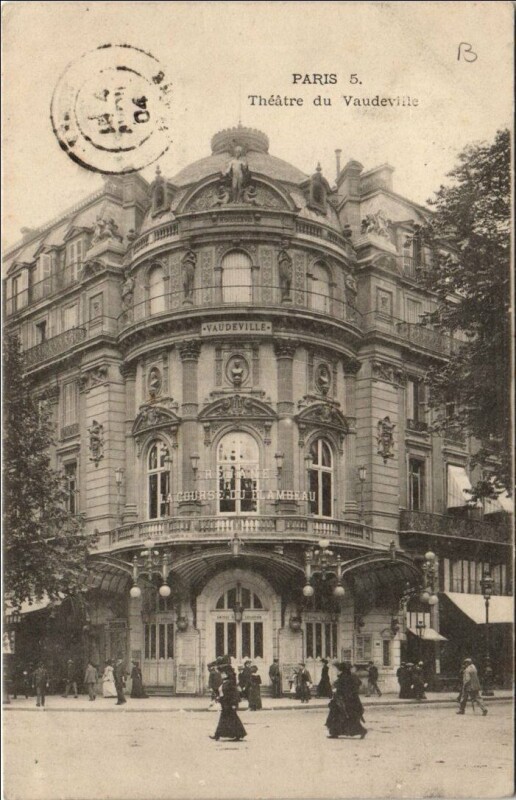 Carte postale ancienne Paris 2e Théatre du Vaudeville