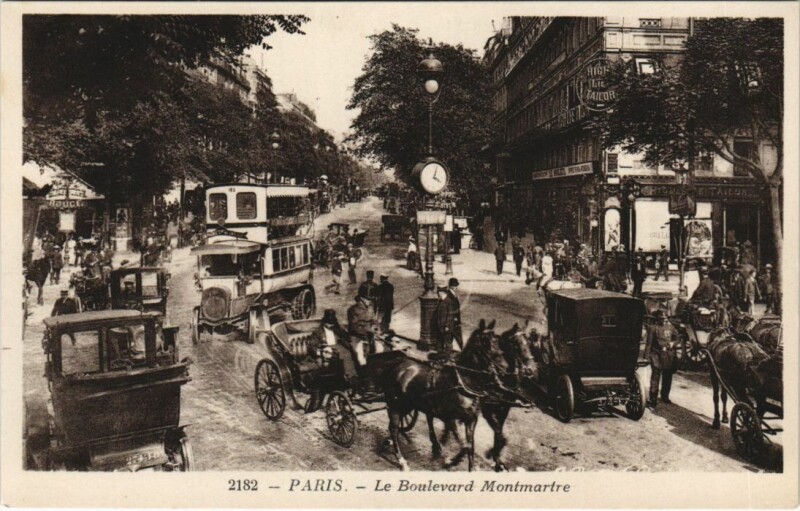 Carte postale ancienne Paris 2e Boulevard Montmartre