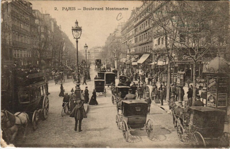 Carte postale ancienne Paris 2e Boulevard Montmartre