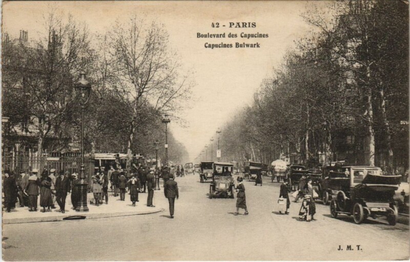Carte postale ancienne Paris 2e Boulevard des Capucines