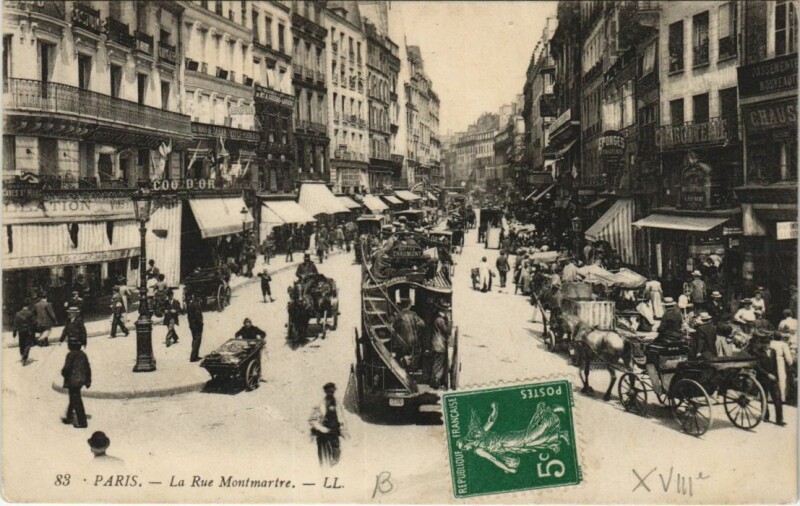 Carte postale ancienne Paris 2e Rue montmartre