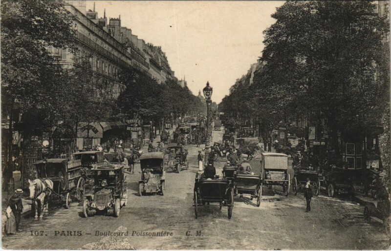 Carte postale ancienne Paris 2e Boulevard Poissonniere