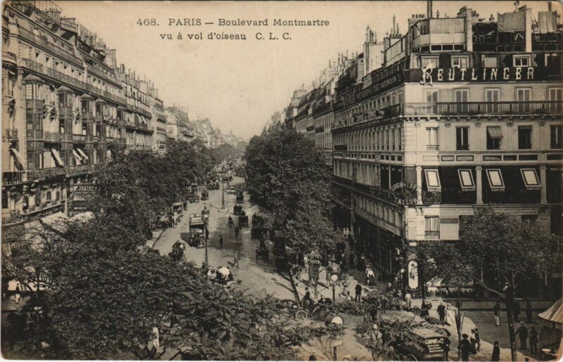 Carte postale ancienne Paris 2e Boulevard Montmartre