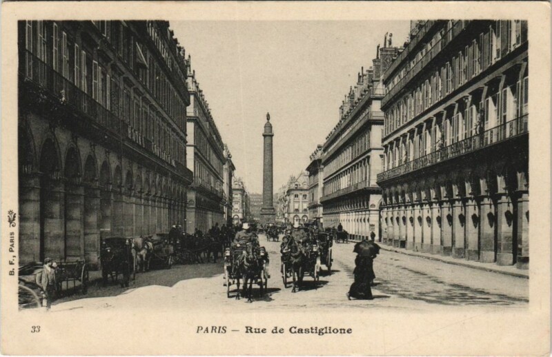 Carte postale ancienne Paris 2e Rue de Castiglione