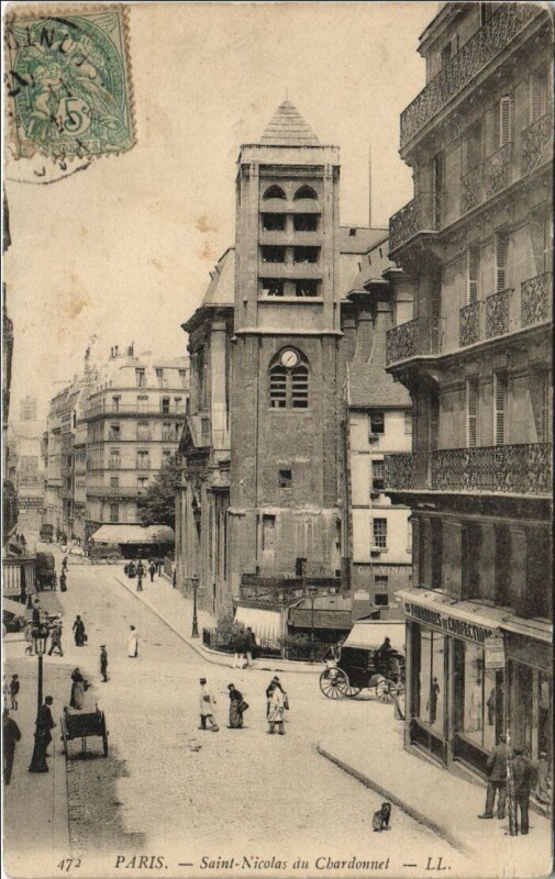 Carte postale ancienne Paris 5e Eglise Saint-nicolas-du-Chardonnet