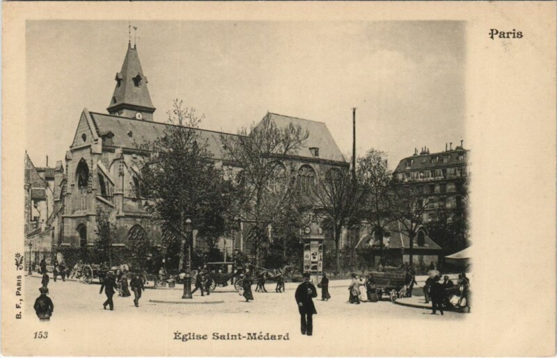 Carte postale ancienne Paris 5e Eglise Saint-Médard