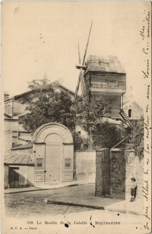 Carte postale ancienne Le Moulin de la Galette à Montmartre à Paris 18e