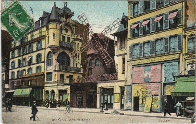 Carte postale ancienne Le Moulin Rouge à Paris 9e