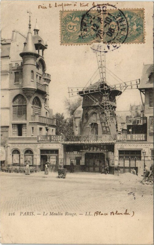 Carte postale ancienne Le Moulin Rouge à Paris 18e