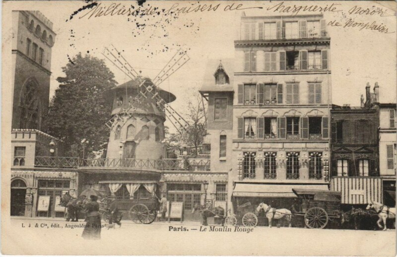 Carte postale ancienne Le Moulin-Rouge à Paris 18e