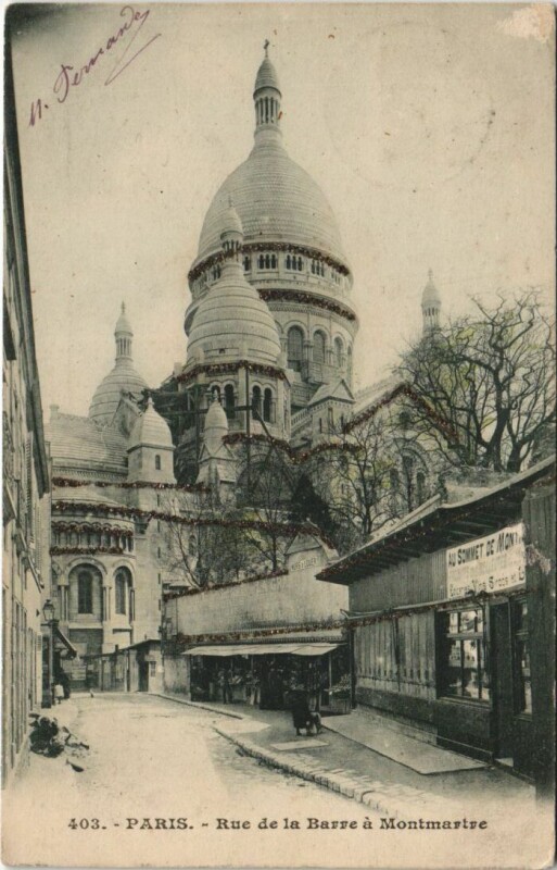 Carte postale ancienne Rue de la Barre à Montmartre à Paris 18e