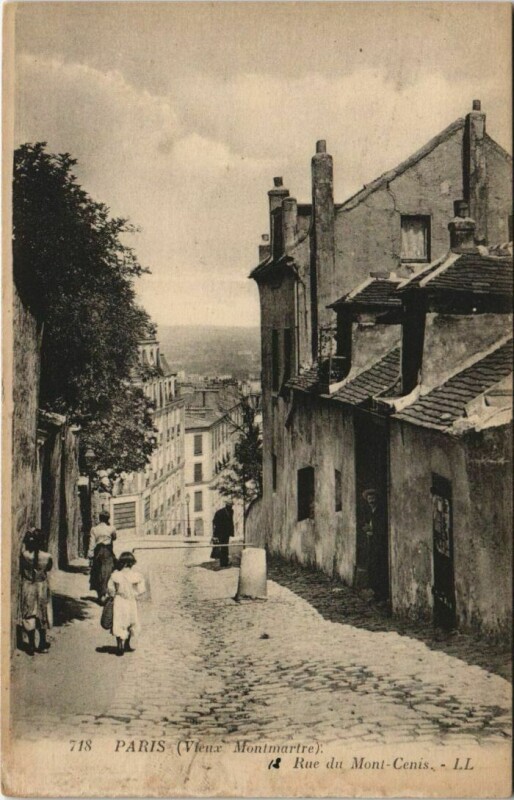 Carte postale ancienne Vieux Montmartre - Rue du Mont-Cenis à Paris 18e