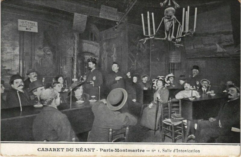 Carte postale ancienne Montmartre - Cabaret du Néant - Salle d'Intoxication à Paris 18e