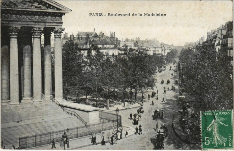Carte postale ancienne Paris 8e La madeleine