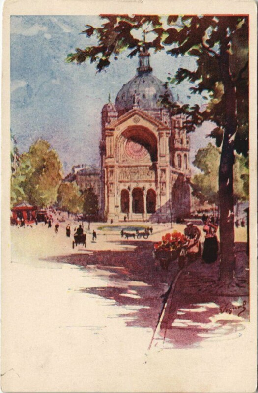 Carte postale ancienne Paris 8e Eglise Saint-Augustine à Saint-Augustin