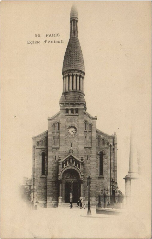 Carte postale ancienne Eglise d'Auteuil à Paris 16e