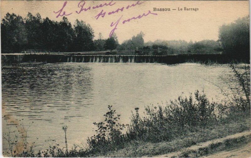 Carte postale ancienne Bassou Le Barrage à Bassou