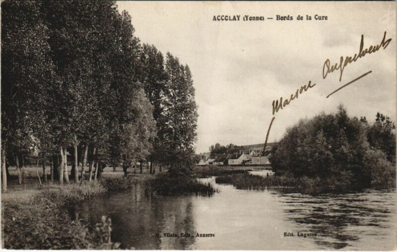 Carte postale ancienne Accolay Bords de la Cure
