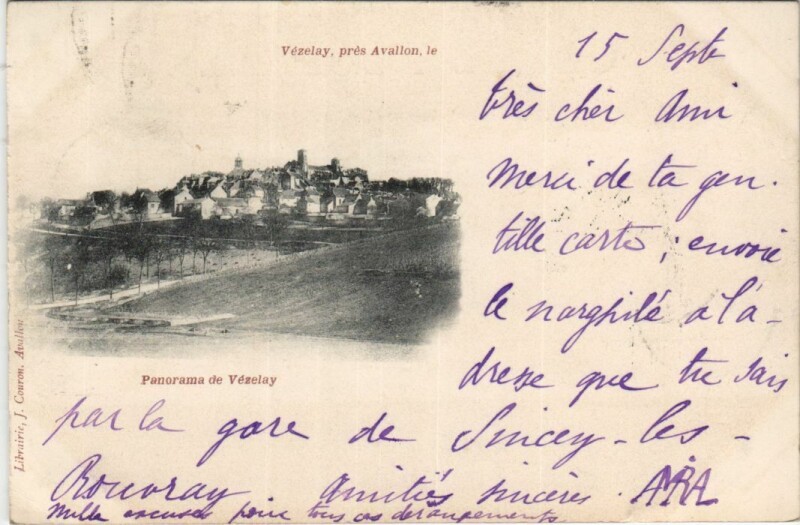 Carte postale ancienne Vezelay Panorama
