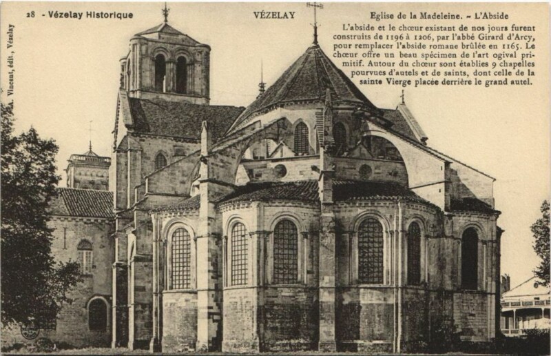 Carte postale ancienne Vezelay Eglise de la Madeleine - L'Abside