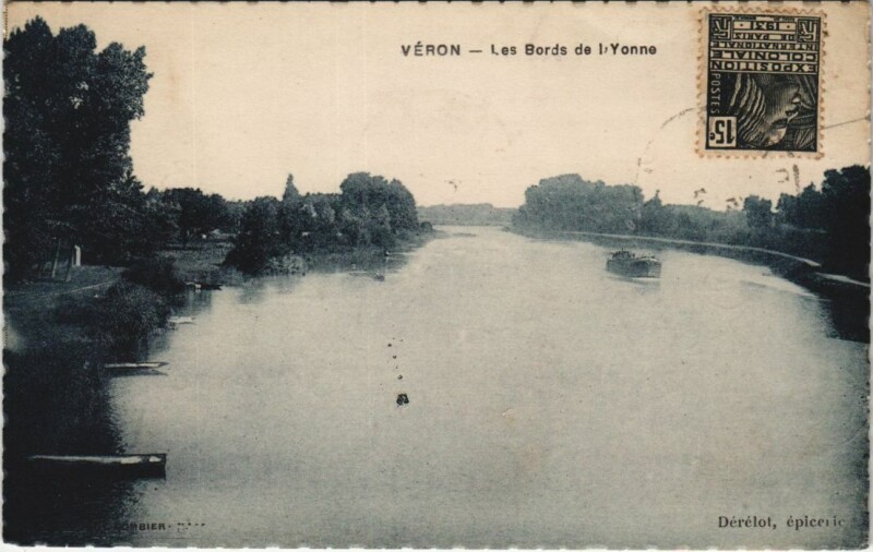 Carte postale ancienne Veron Les Bords de l'Yonne