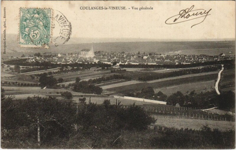 Carte postale ancienne Coulanges-la-Vineuse Vue Generale à Coulanges-la-Vineuse